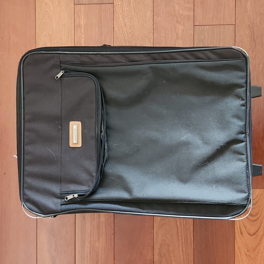 Verdi Black/brown large-sized nonexpandable suitcase. One size.